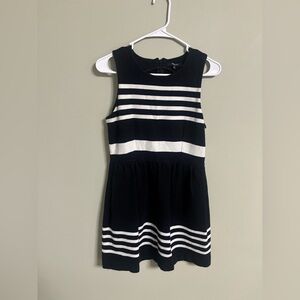 Madewell Black White Afternoon Dress Striped Structured Fit & Flare Size Medium